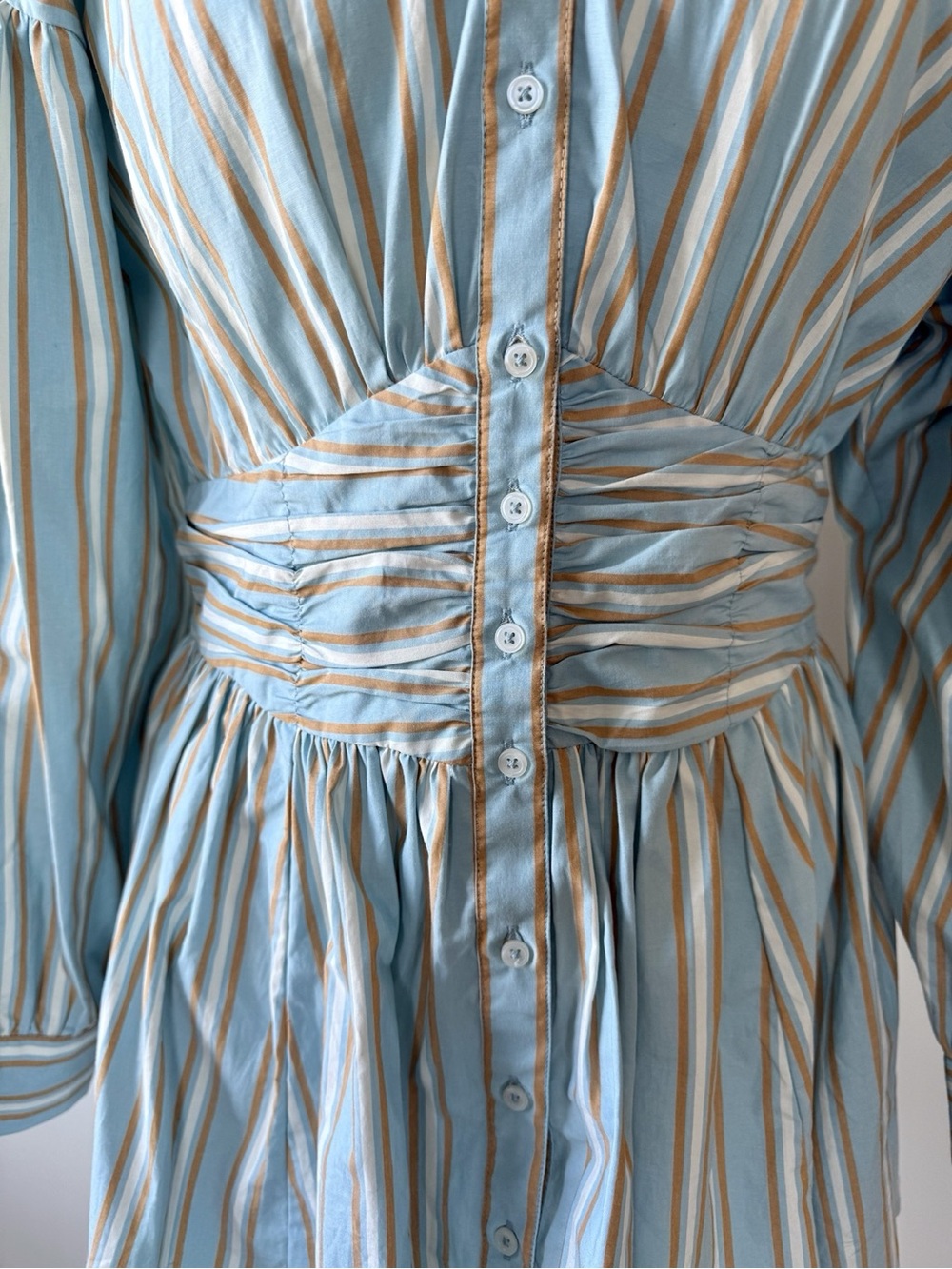 Anthropologie Striped High Low A-Line Mini Shirt Dress M NWT - Picture 9 of 16